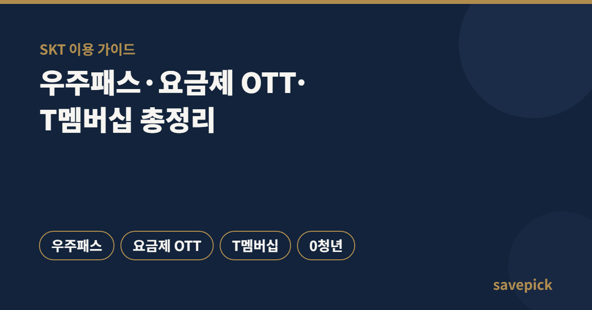 SKT 이용자가 꼭 확인할 할인 — 우주패스·요금제 OTT·T멤버십 총정리